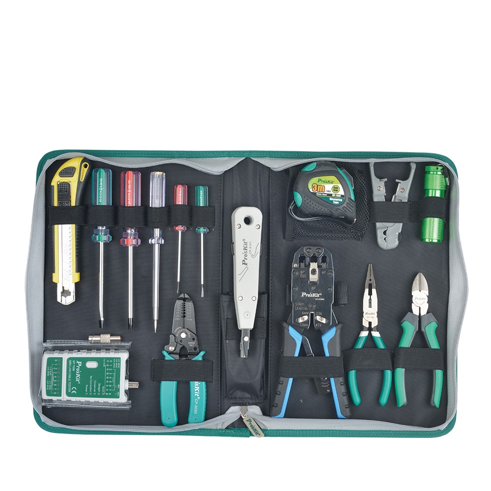 Proskit 15-Piece Network Installation Tool Kit