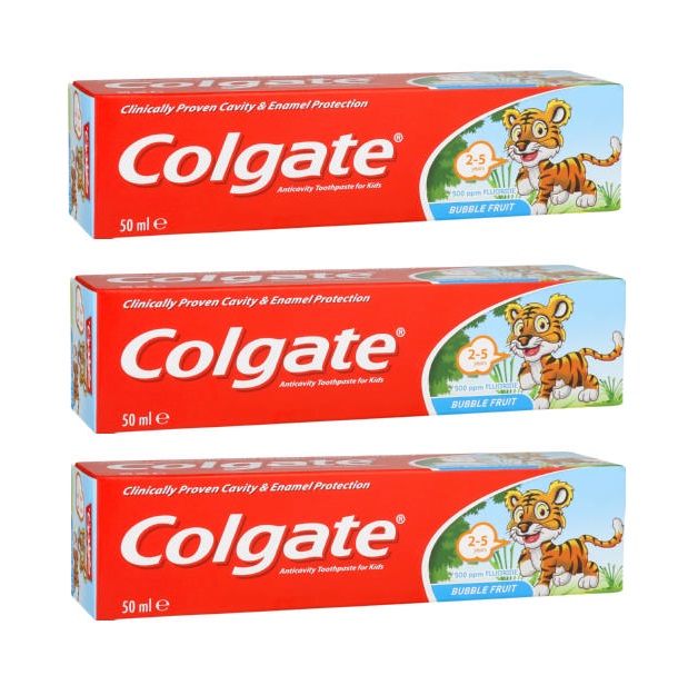 Colgate – Anticavity Toothpaste For Kids (Bubblefruit) (3 x 50ml)