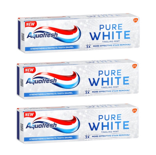 Aquafresh – Pure White Toothpaste Tingling Mint (3 x 75ml)