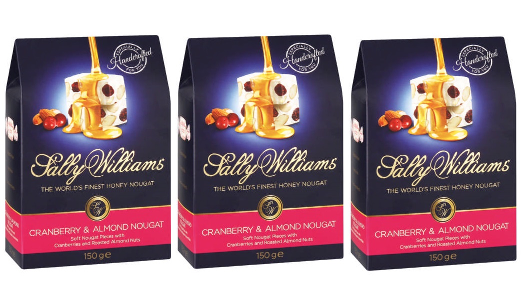 Sally Williams – Finest Honey Nougat – Cranberry & Almond (3 x 150g)