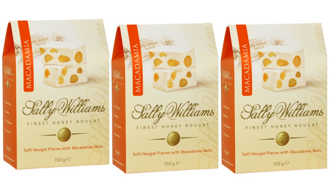 Sally Williams – Finest Honey Nougat – Macadamia (3 x 150g)