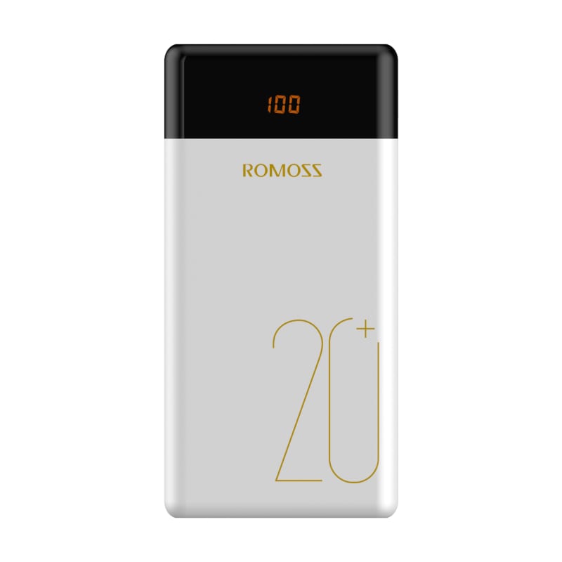 Romoss LT20 Pro 20000mAh Dual USB | Type-C Slim Power Bank – White