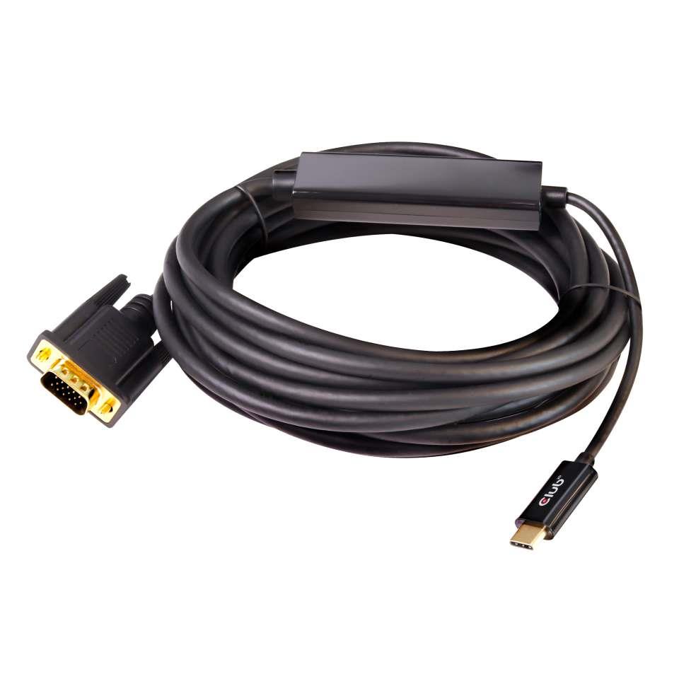 5m USB Type-C To VGA Active Cable Male To Male