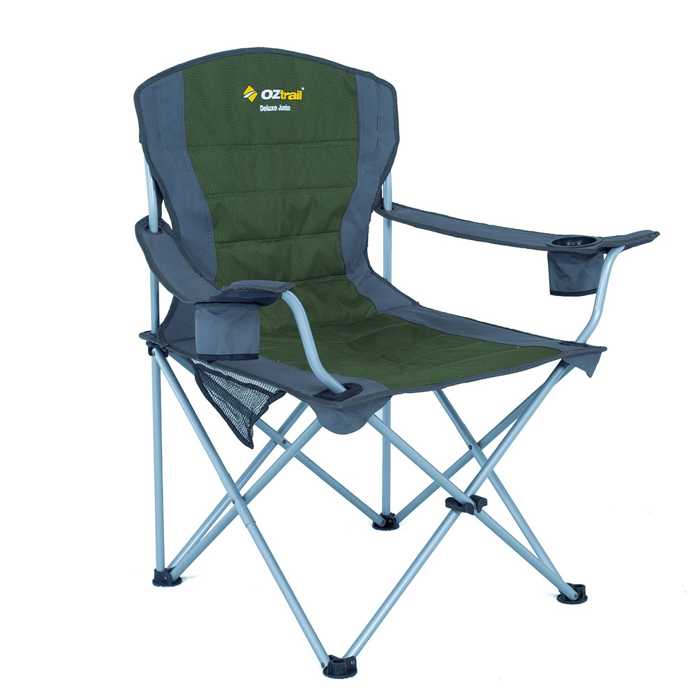 Oztrail Deluxe Jumbo Arm Chair – Green 140kg