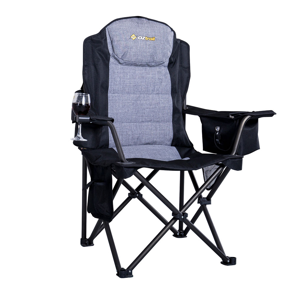 Oztrail Big Boy Arm Chair – Black (220kg)