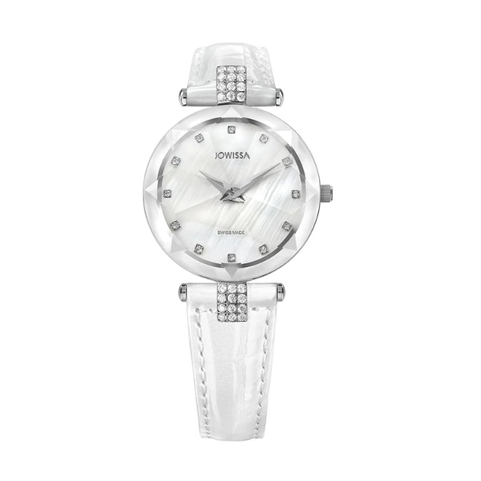 Jowissa Facet Strass Swiss Ladies Watch – White