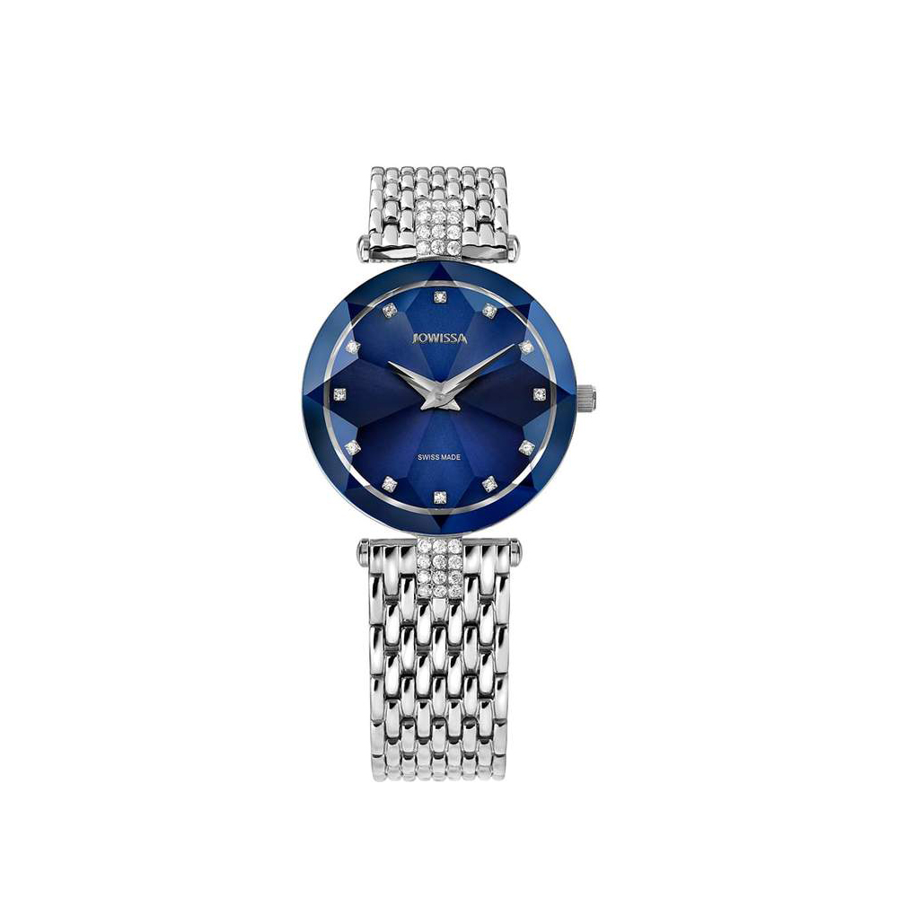 Jowissa Facet Strass Swiss Ladies Watch – Silver & Blue