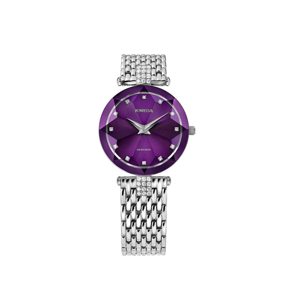 Jowissa Facet Strass Swiss Ladies Watch – Silver & Purple