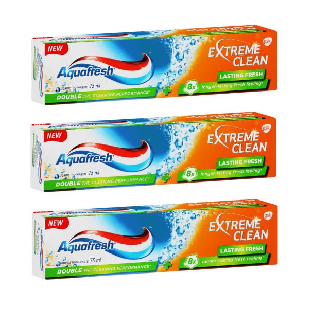 Aquafresh – Extreme Clean Lasting Fresh Toothpaste (3 x 75ml)