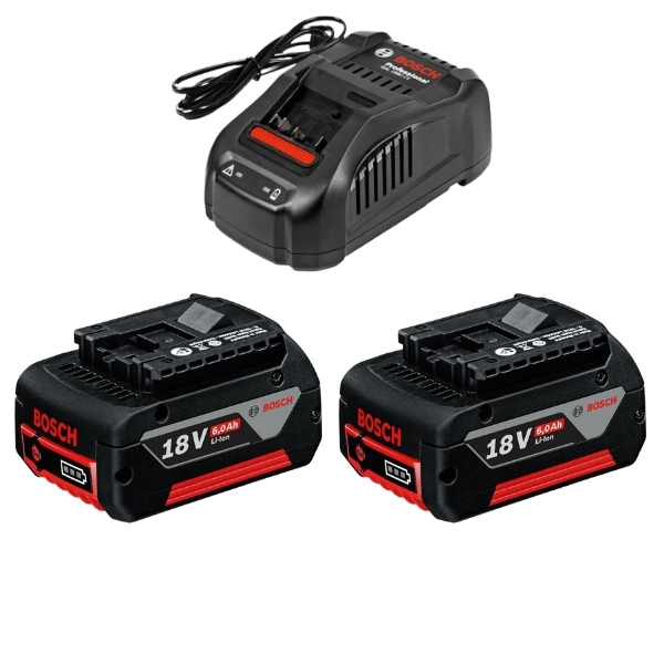 Bosch – Starter Kit / 2 x 18 V 6.0Ah Batteries and 1 x Charger