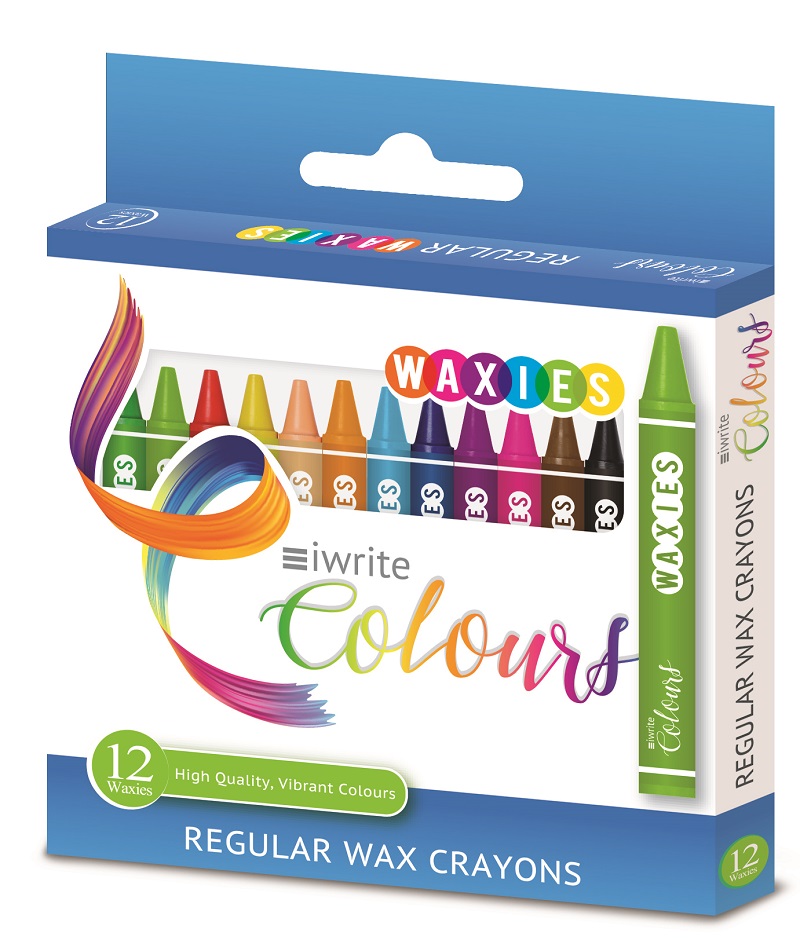 iWrite Colours: Regular Wax Crayons – 12’s – Box of 10 Packs