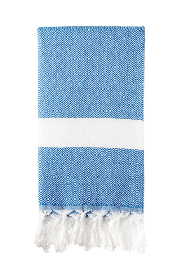 Turkish Bath / Beach Towel (100% Cotton)-Diamanta (100x180cm) – Royal Blue