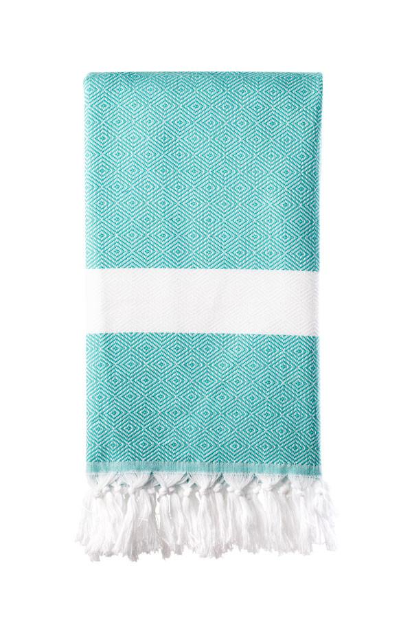 Turkish Bath / Beach Towel (100% Cotton) – Diamanta (100x180cm) – Sea Green