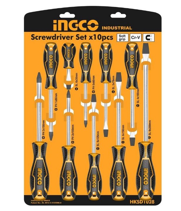 Ingco – Screwdriver Set – 10 Piece (Chrome Vanadium)