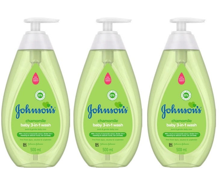 Johnson’s – Baby 3-in-1 Wash Chamomile (3 x 500ml)
