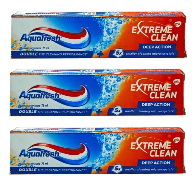 Aquafresh – Extreme Clean Deep Action Toothpaste (3 x 75ml)