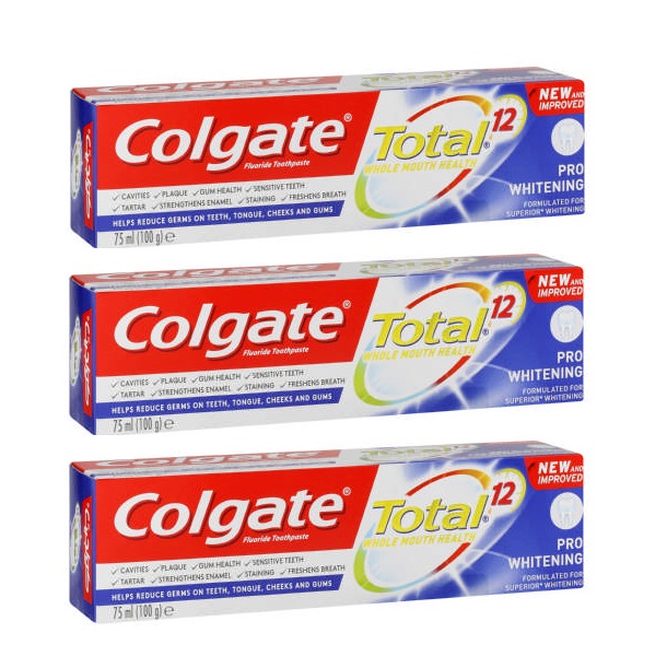 Colgate –  Total 12 Pro Whitening Toothpaste (3 x 75ml)