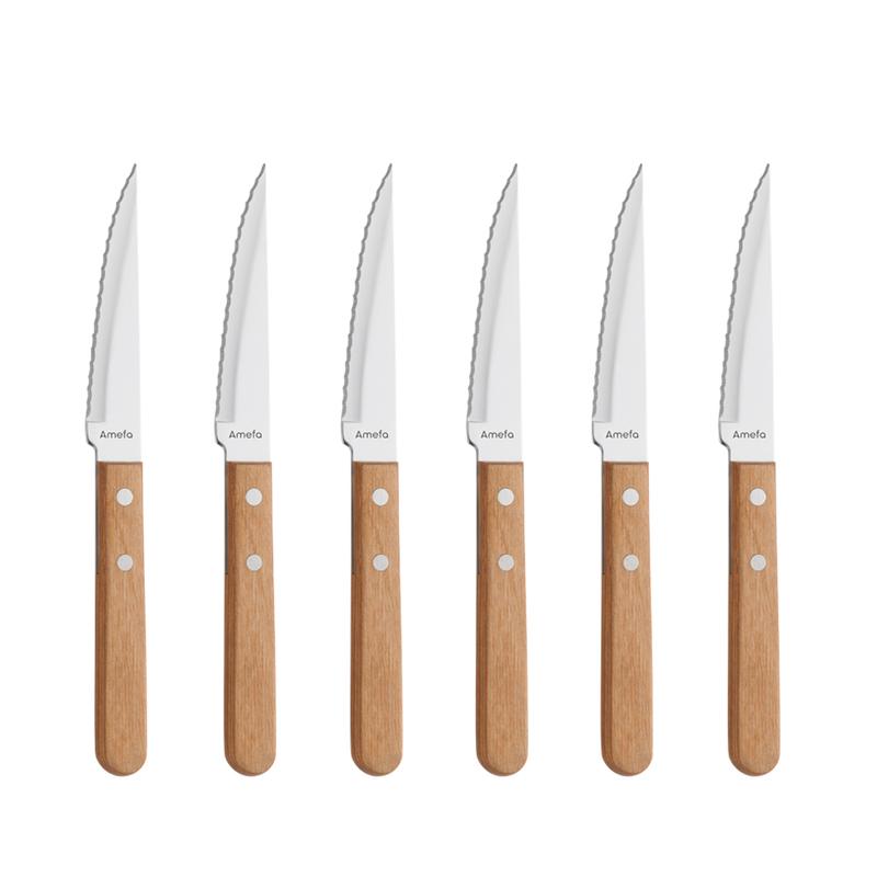 Amefa Steak Knives Wood 6 Piece