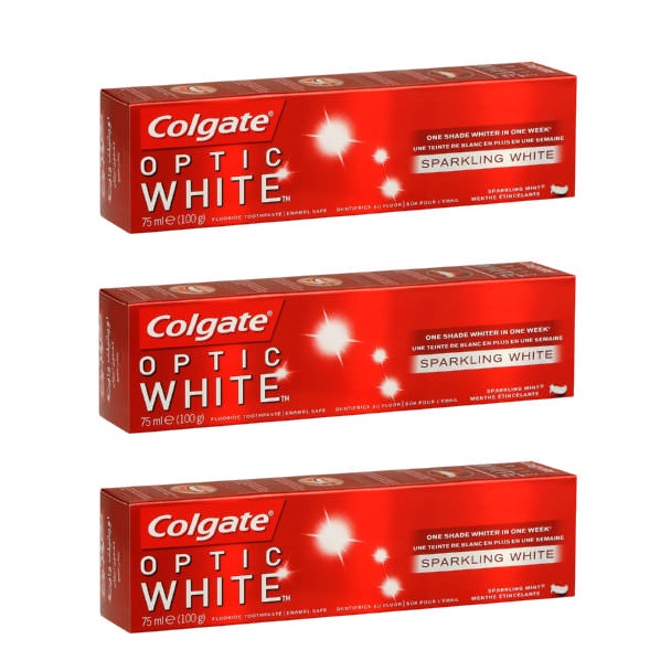 Colgate – Optic White Fluoride Toothpaste – Sparkling White (3 x 75ml)