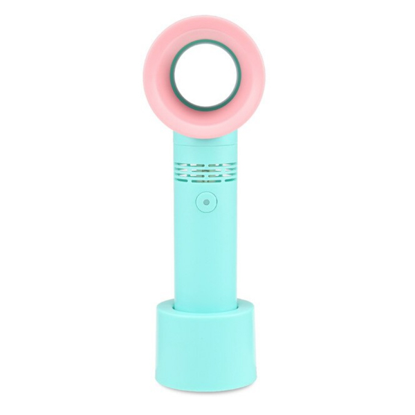 Bladeless Handheld Mini USB Fan – Blue & Pink
