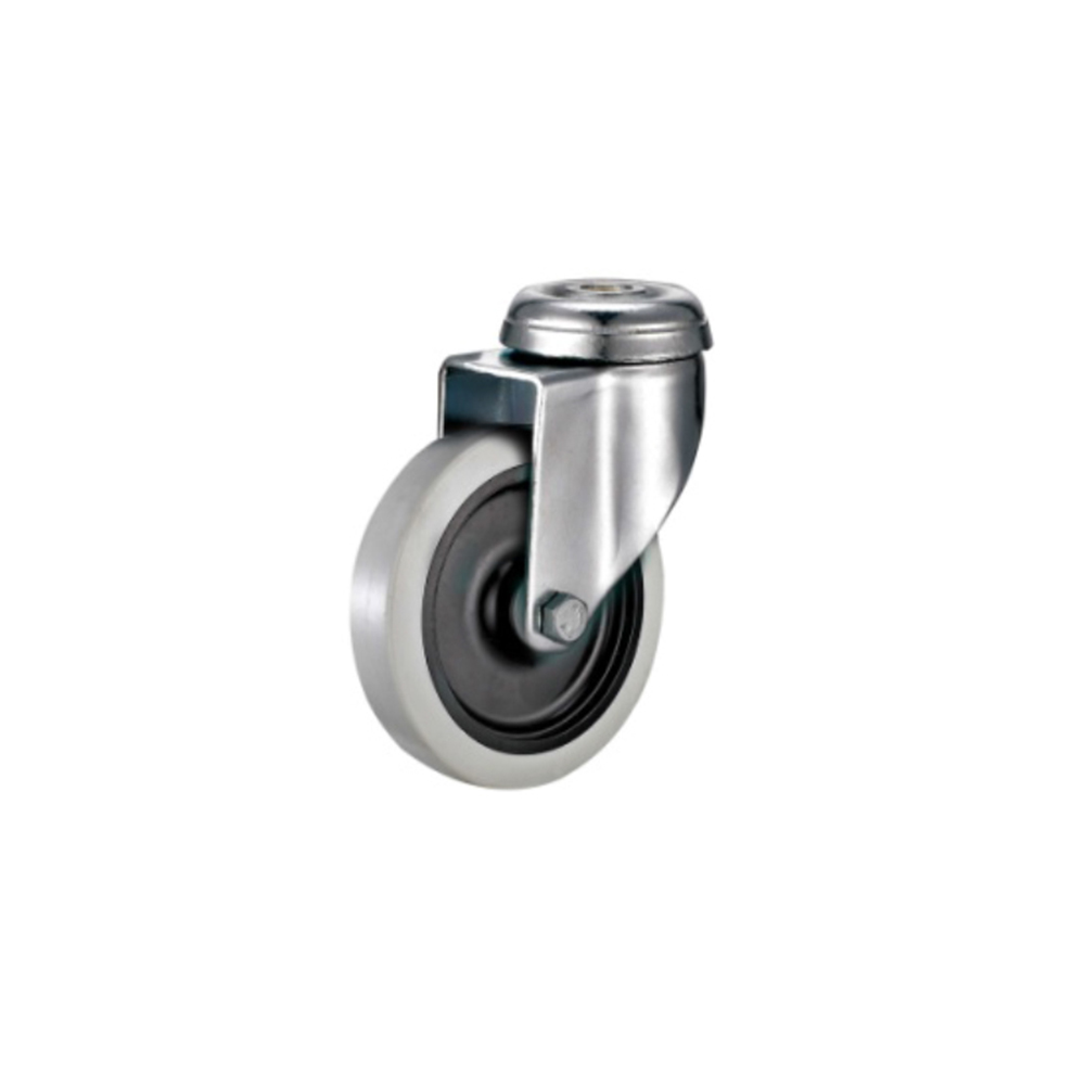 Tradequip – Thermoplastic Rubber Castor – Bolt Hole Swivel (125mm)