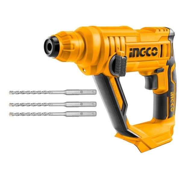 INGCO – Rotary Hammer with 3 Drill Bits (Cordless) – 20V