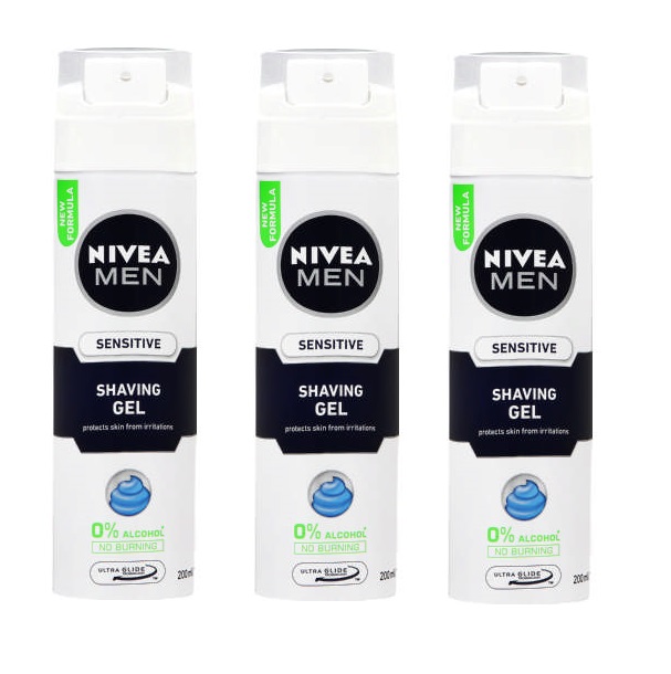 NIVEA Men – Sensitive Shaving Gel (3 x 200ml)
