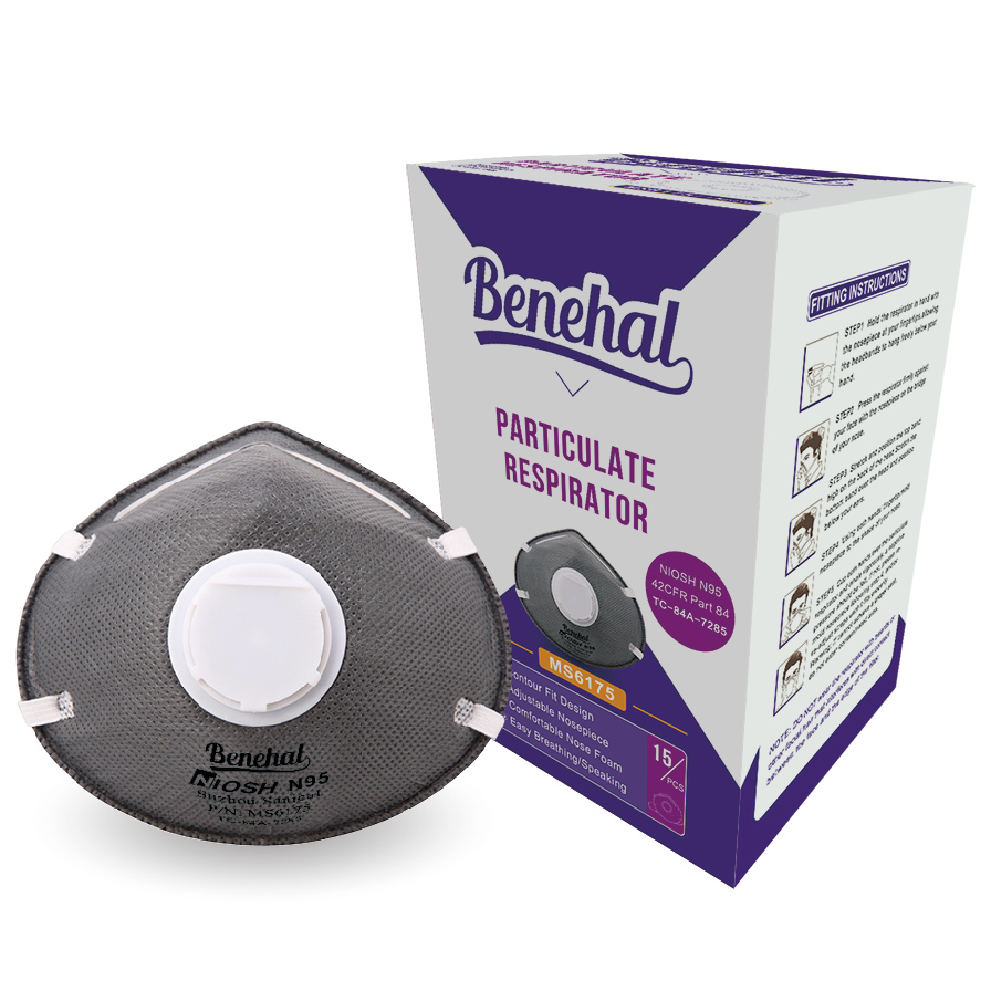 Benehal – N95 Safety/Dust Face Mask with Valve – Pack of 15