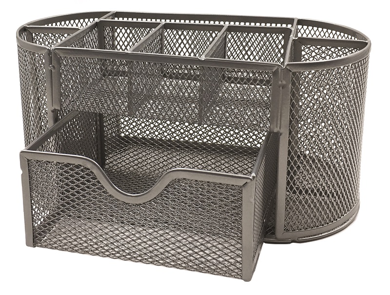 SDS M820 Wire Mesh Clip and Pin Holder With Drawer Organizer – Silver