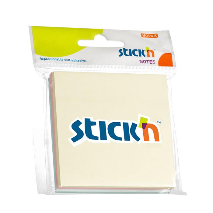 Stick’n Pastel Assorted 76x76mm – 50 sheets per pad, 3 pads per pack