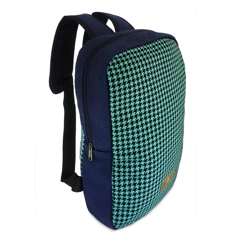 Aranda Weave Backpack Houndstooth Blue