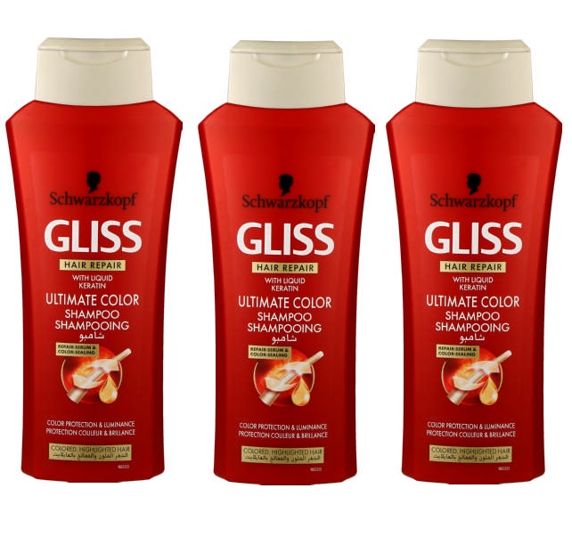 Schwarzkopf Gliss – Hair Repair Shampoo Ultimate Color – (3 x 400ml)