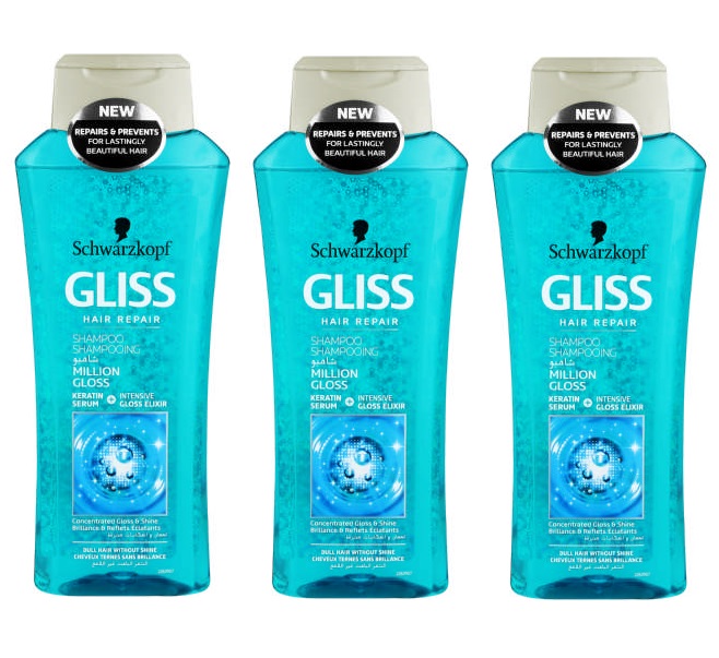 Schwarzkopf Gliss – Million Gloss Shampoo – (3 x 400ml)