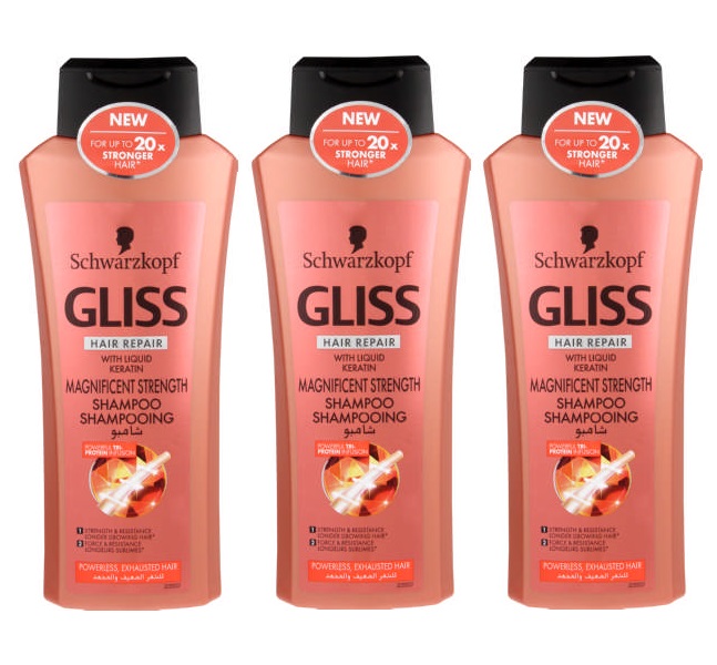 Schwarzkopf Gliss – Shampoo Magnificient Strength – (3 x 400ml)