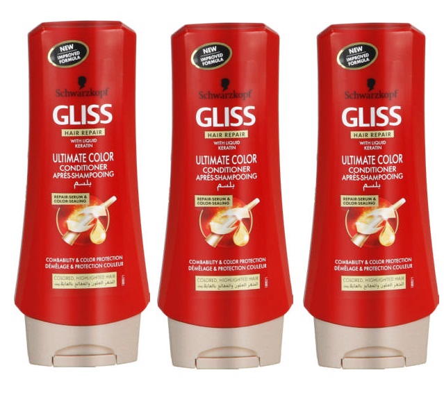 Schwarzkopf Gliss – Hair Repair Conditioner Ultimate Color – (3 x 200ml)