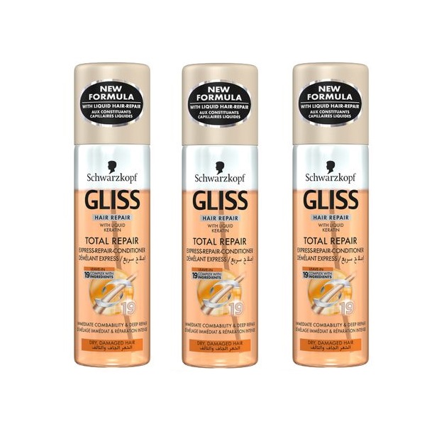 Schwarzkopf Gliss – Hair Repair Express Conditioner Total Repair – (3 x 200ml)