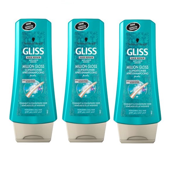 Schwarzkopf Gliss – Million Gloss Conditioner – (3 x 400ml)
