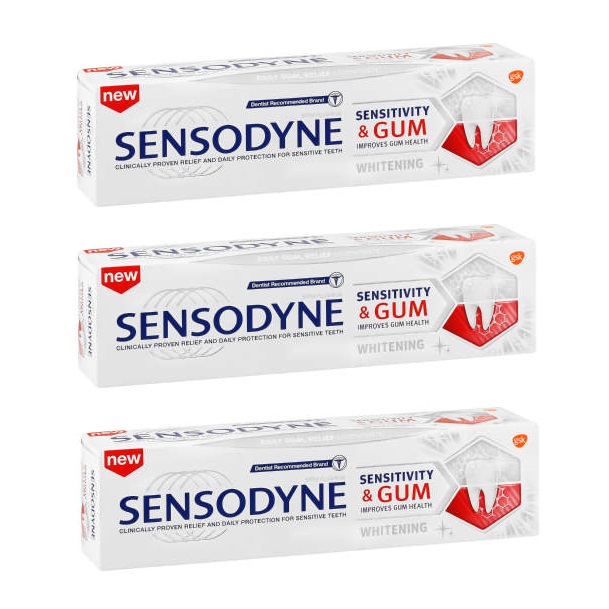 Sensodyne – Sensitivity and Gum Toothpaste – Whitening (3 x 75ml)