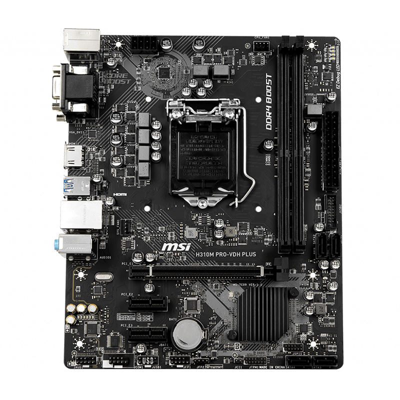 MSI H310M PRO-VDH PLUS Intel 1151 Micro-ATX Motherboard – Black