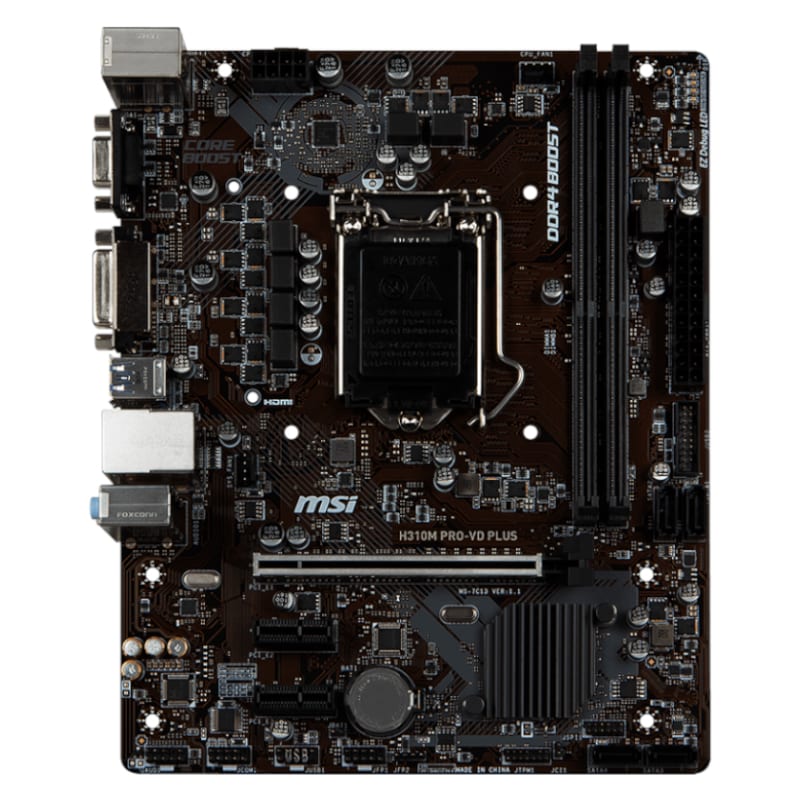 MSI H310M PRO-VD PLUS Intel 1151 Micro-ATX Motherboard – Black