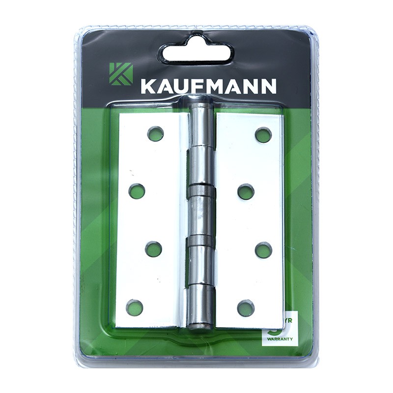 Kaufmann Butt Hinge Ball Bearing 100mm Chrome Plated (Pair)