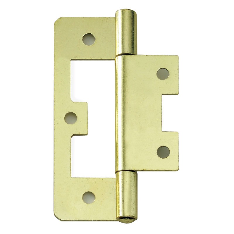 Kaufmann Flush Hinge Steel 75mm Brass Plated (Pair)