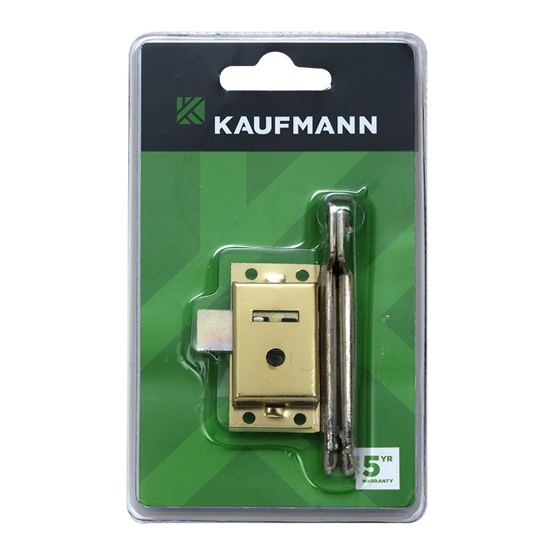 Kaufmann Lock Cupboard 50mm Brass 2 Lever