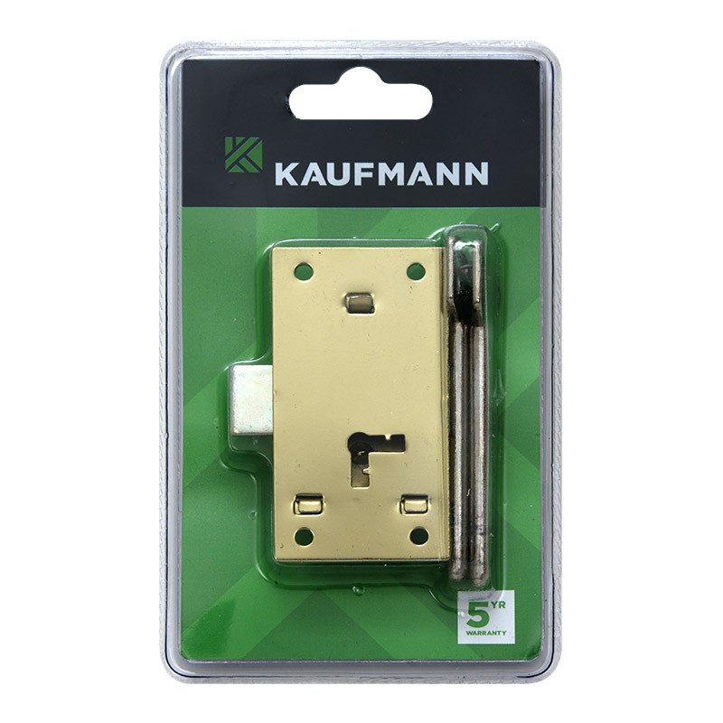 Kaufmann Lock Cupboard 75mm Brass 2 Lever