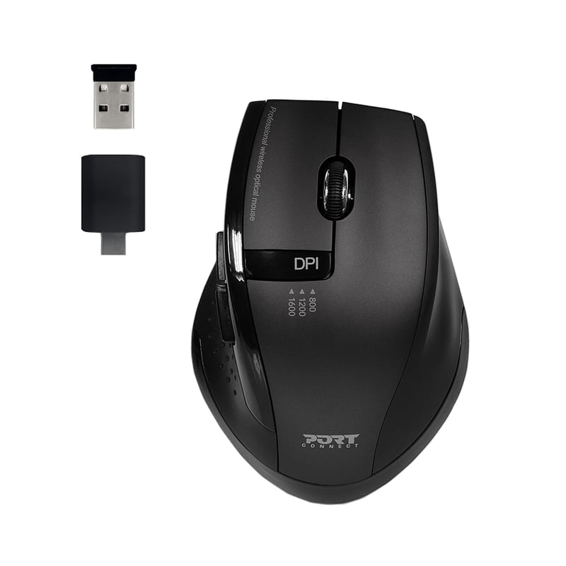 Port Connect Wireless Silent Mouse – Black