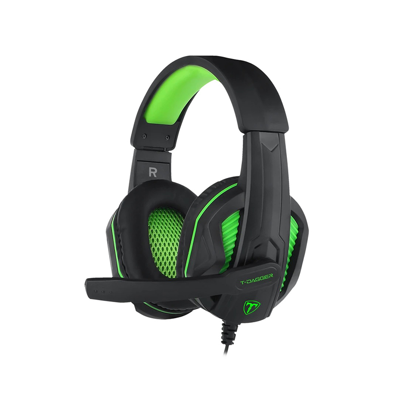 T-Dagger Cook T-RGH100 Gaming Headset – Black/Green