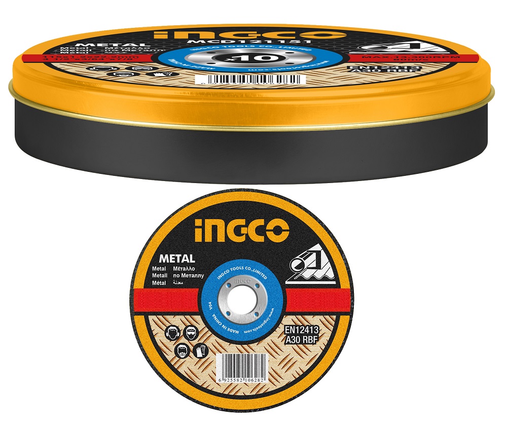INGCO – Abrasive Metal Cutting Disc Set (10 Pieces) – 115mm