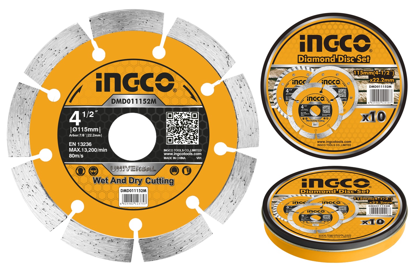 INGCO – Dry Diamond Disc (10 Pieces) – 115mm