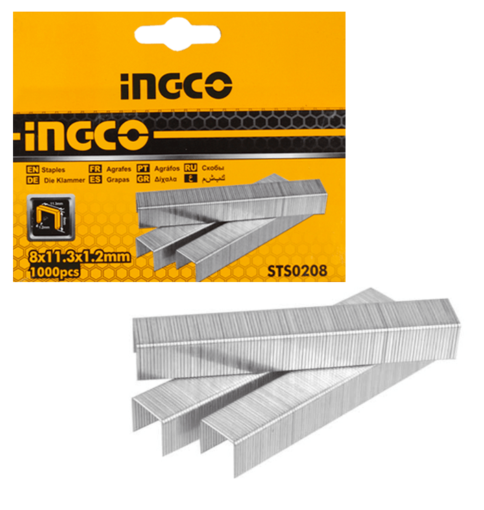 INGCO – Staples – 8mm (width: 1.2mm) -1000 Pieces
