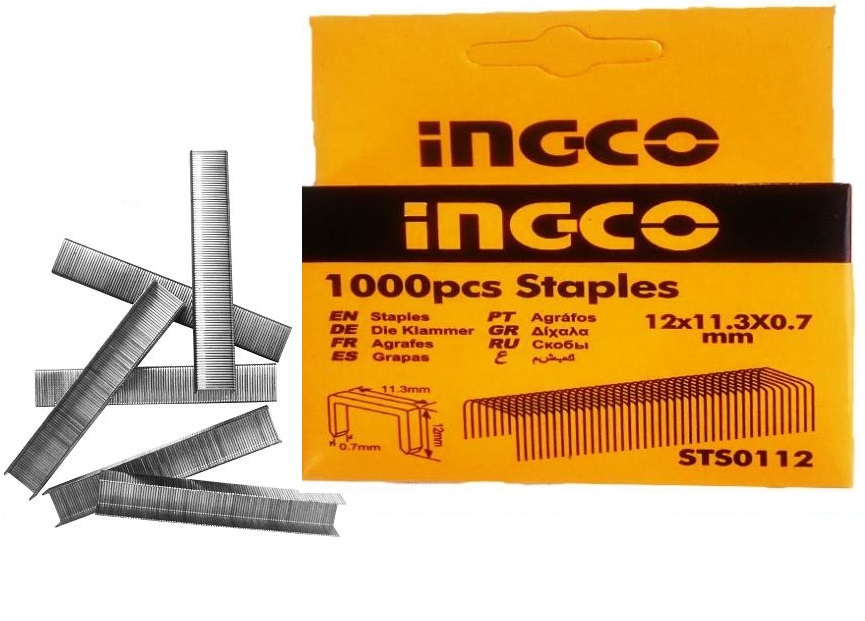 INGCO – Staples – 12mm (width: 0.7mm) -1000 Pieces